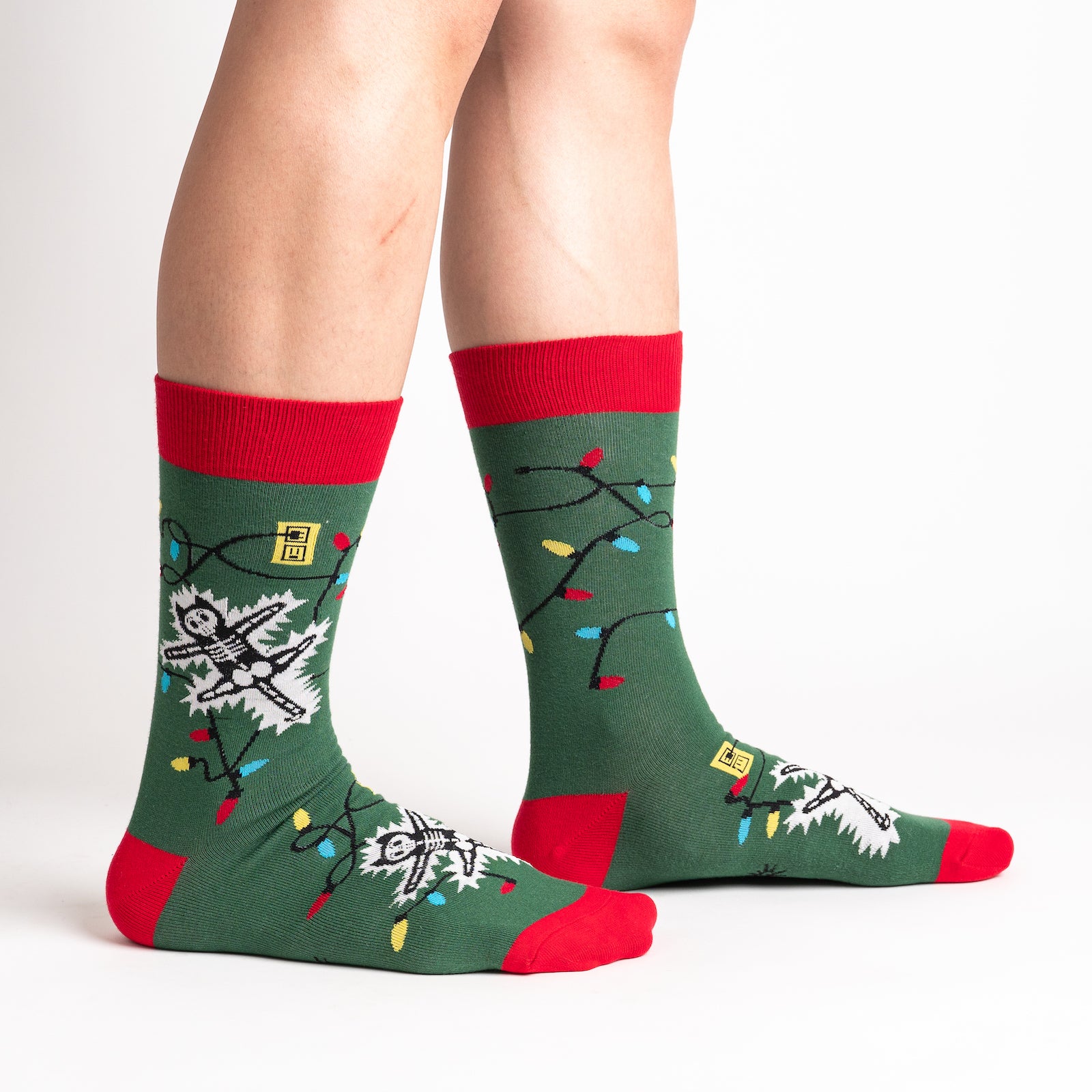 Eating Light | Funny Christmas Crew Socks - Green Eating Light | Funny Christmas Crew Socks - Green