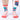 model wearing Leo crew socks with inset image of Leo greeting card in corner