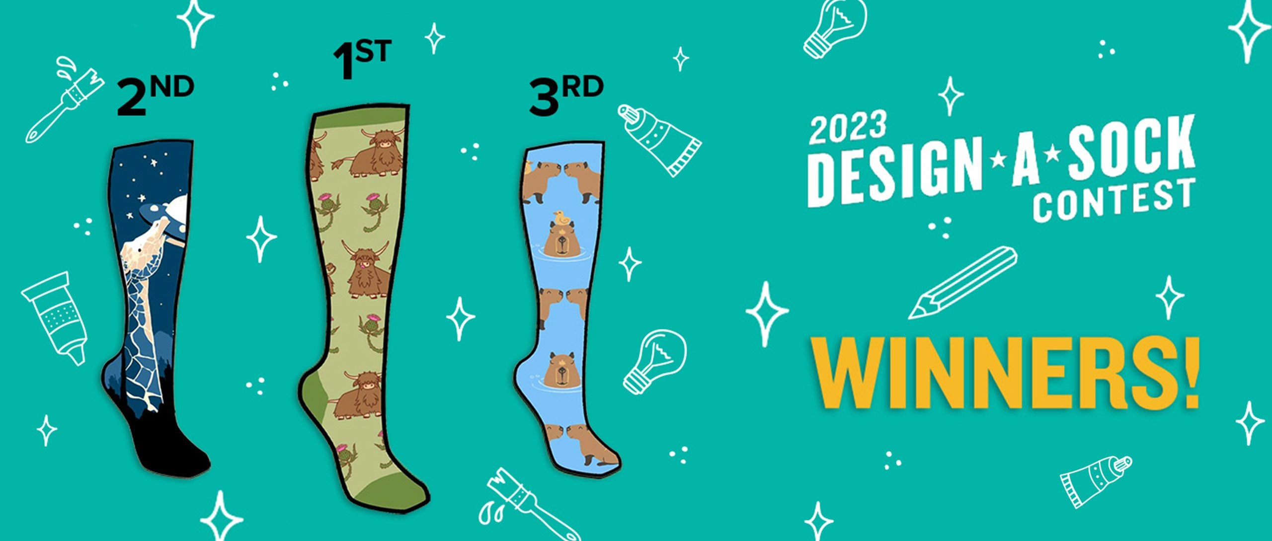Winners of the 2023 Design a Sock Contest! Sock It to Me