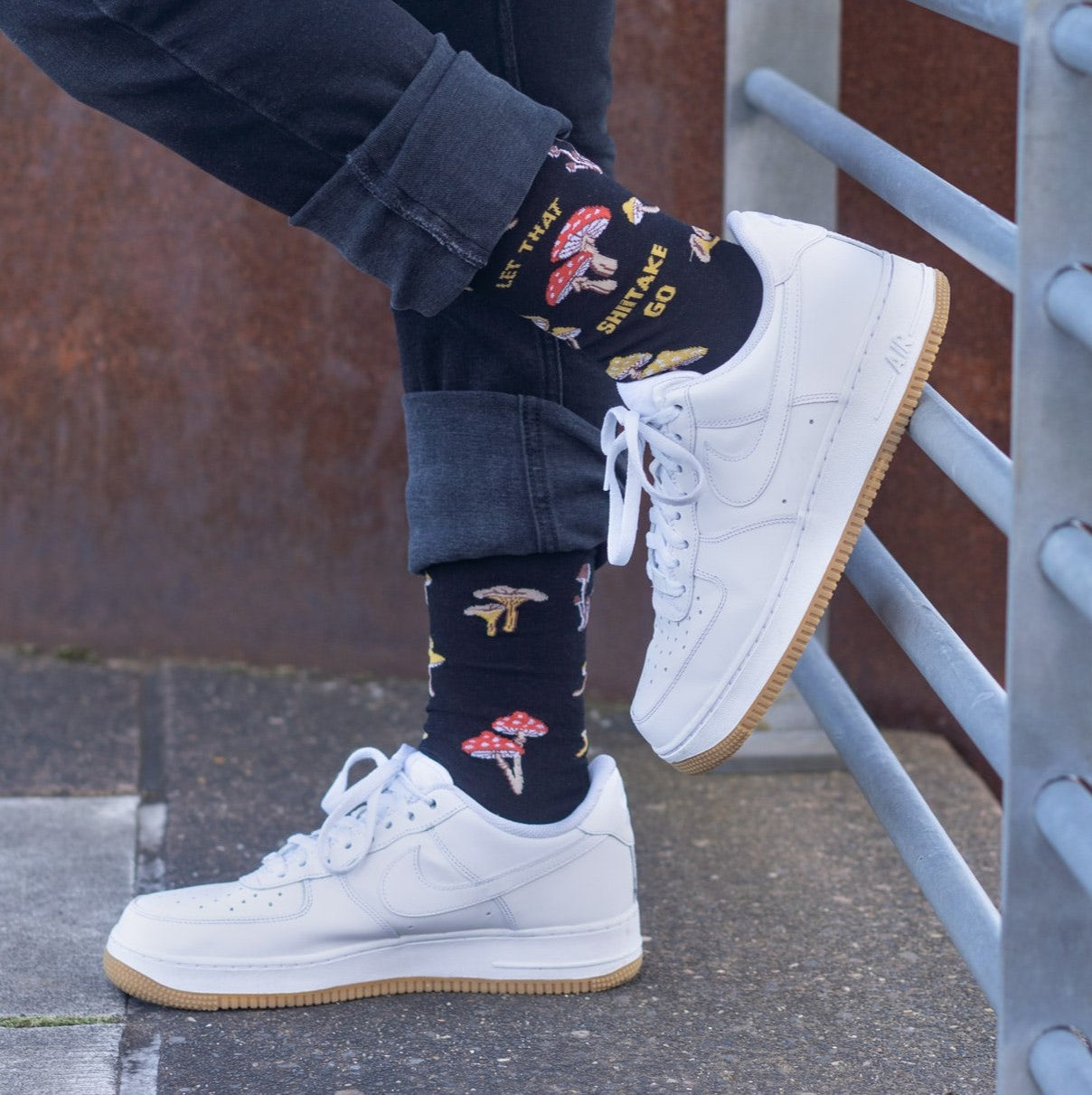Let that Shiitake Go Crew Socks