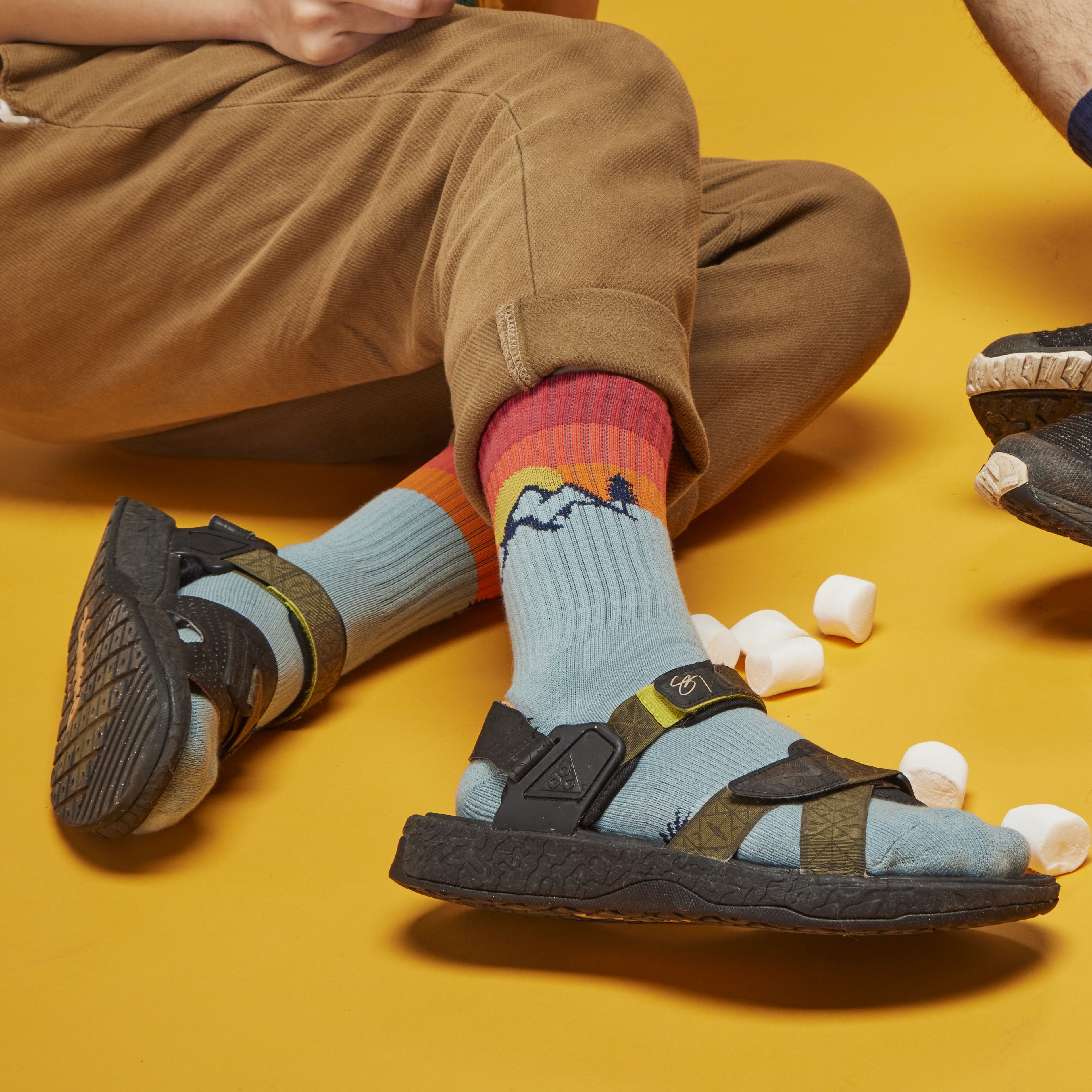 The Mountains Are Calling Ribbed Crew Socks