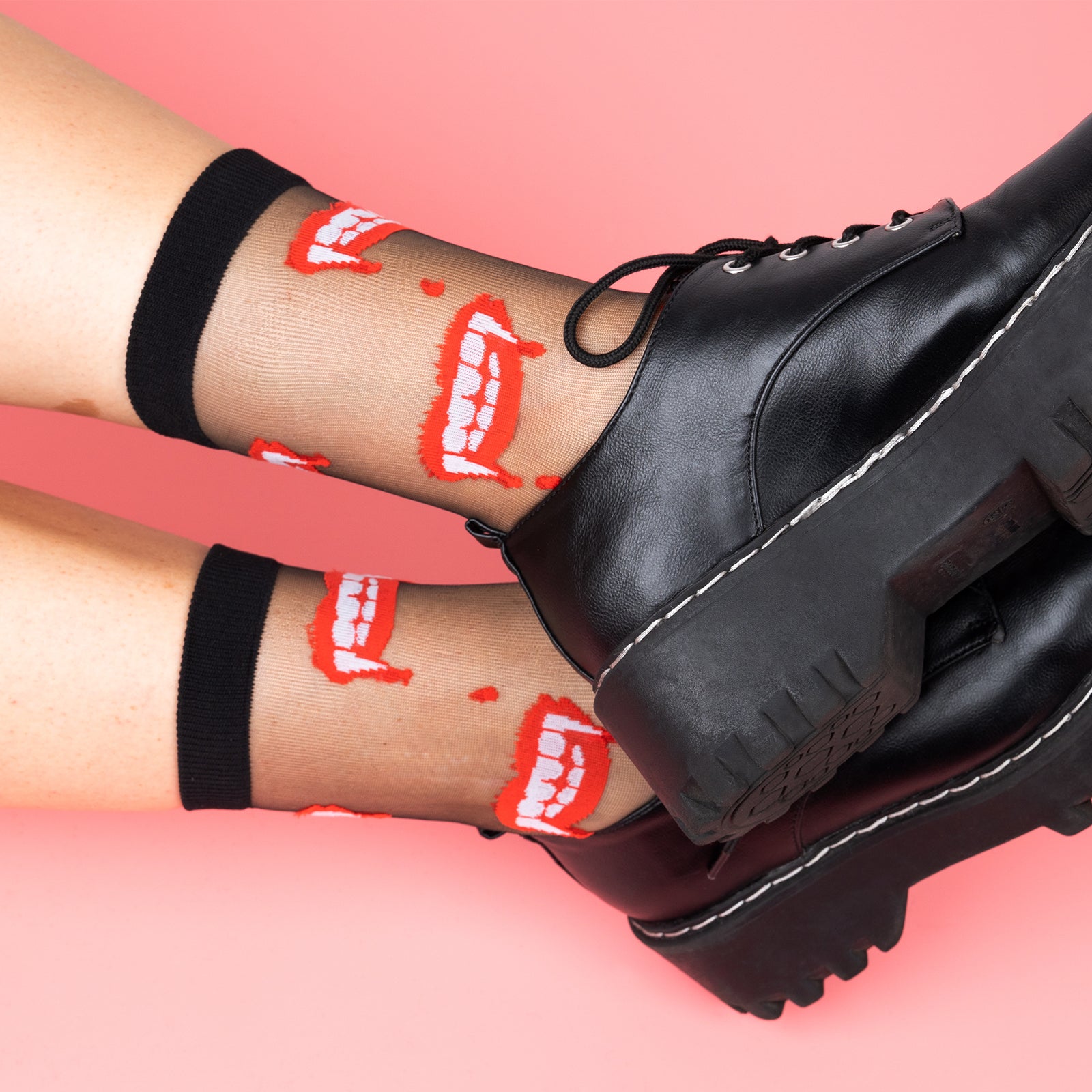 Bite Me Sheer Crew Socks