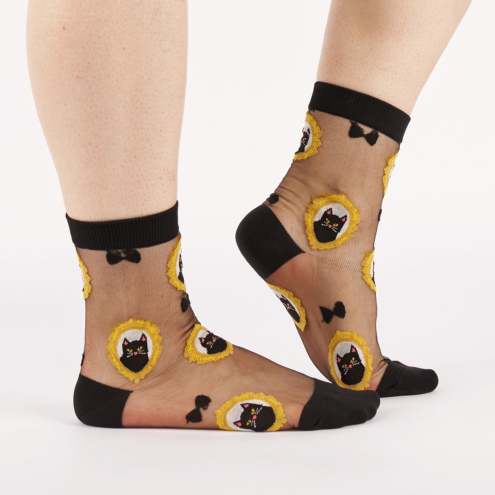 A-mew-sing Sheer Crew Socks