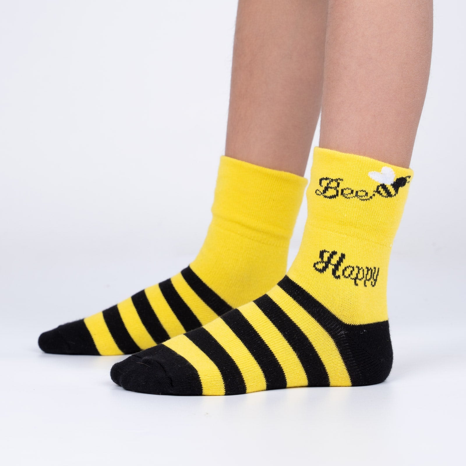 Happy Socks Calzini Unisex 34-36 - Cotone Di Qualità, Fantasia Black-White-Blue-Yellow, Confezione Regalo