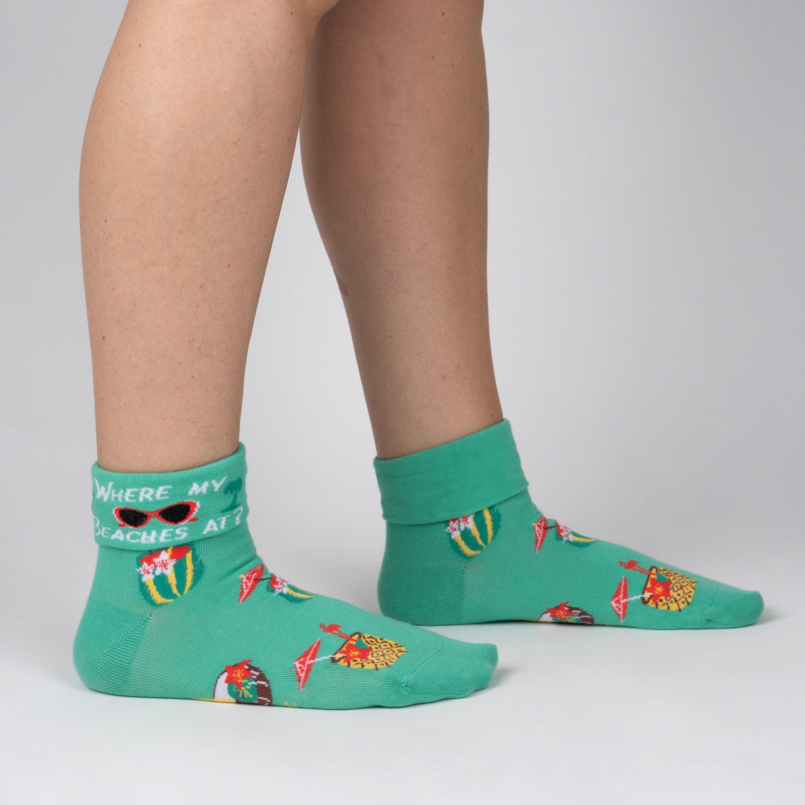 Where My Beaches at? Turn Cuff Socks