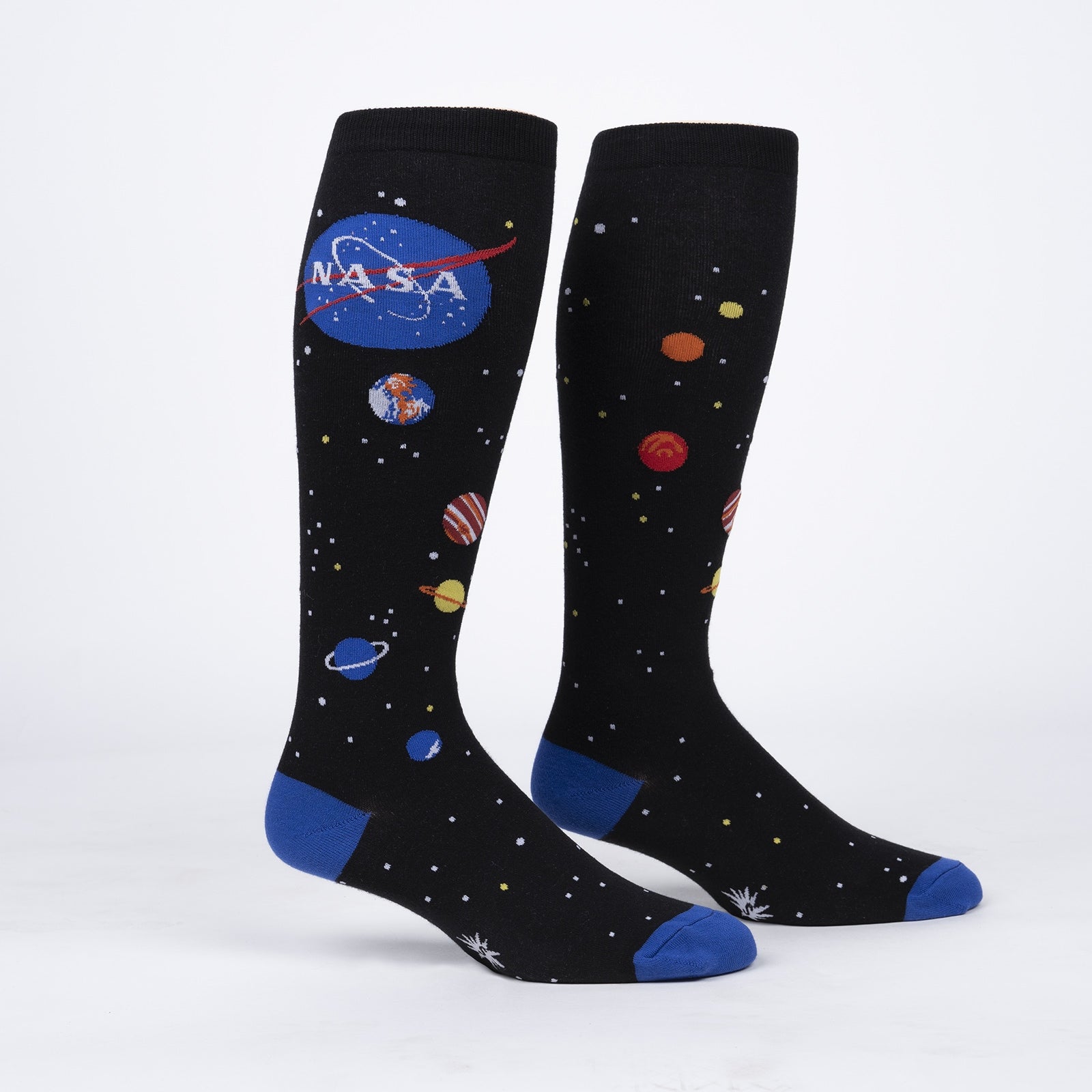 Physics Socks Rockets Solar System | Wide Calf Knee Socks | Outer Space NASA Socks – Sock It ...