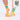 model wearing Gemini crew socks with inset image of Gemini greeting card in corner 
