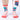 model wearing Leo crew socks with inset image of Leo greeting card in corner 